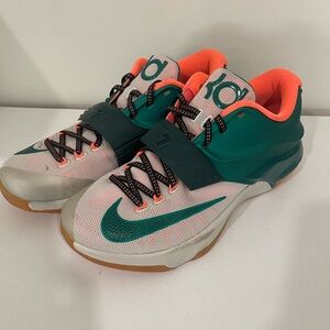 Mens Nike KD 7 Easy Money KD Basketball Shoes - Teal and Orange